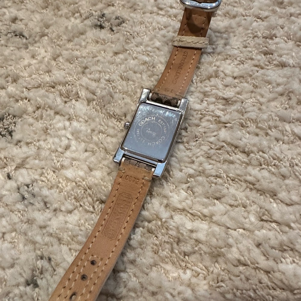 Coach Brown Patterned Watch with Silver Accents - Picture 3 of 4